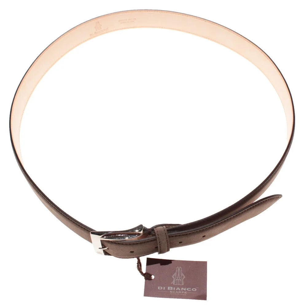 Di Bianco NWT Cut to Size Dress Belt In Solid Brown Suede Leather One Size
